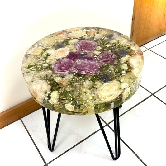 Flower Preservation 40cm side table - Free set of 2 coasters
