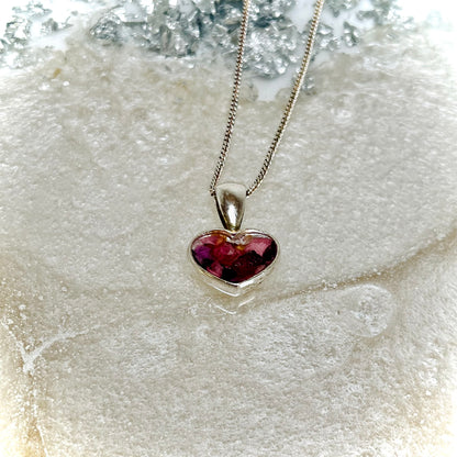 Flower Preservation heart necklace Sterling Silver