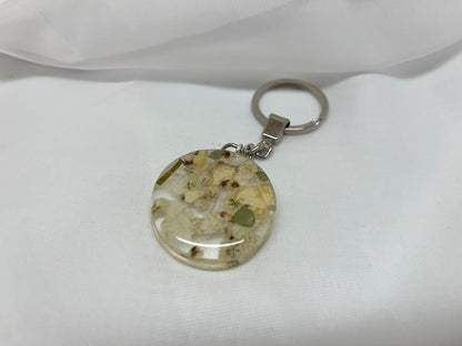 Flower Preservation circle keyring
