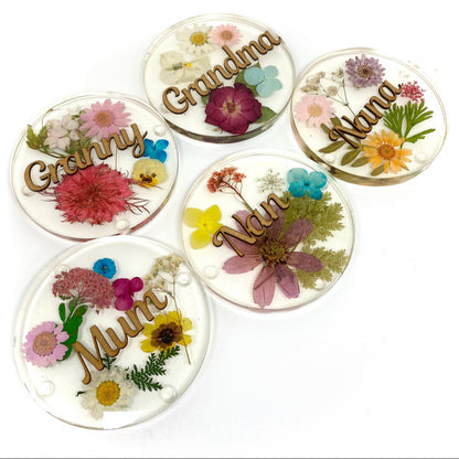 Mum Personalised Floral Coaster