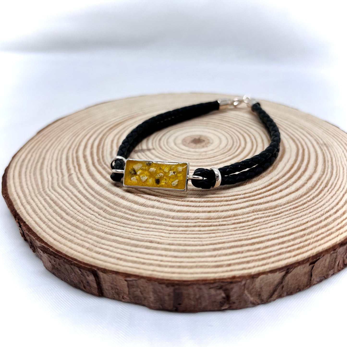Mens rectangle Cremation Bracelet