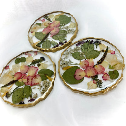 Flower Preservation geode coasters