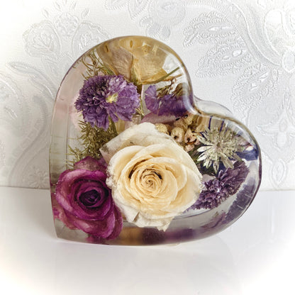 Flower Preservation 10cm heart ornament