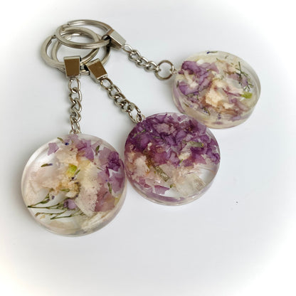 Flower Preservation circle keyring