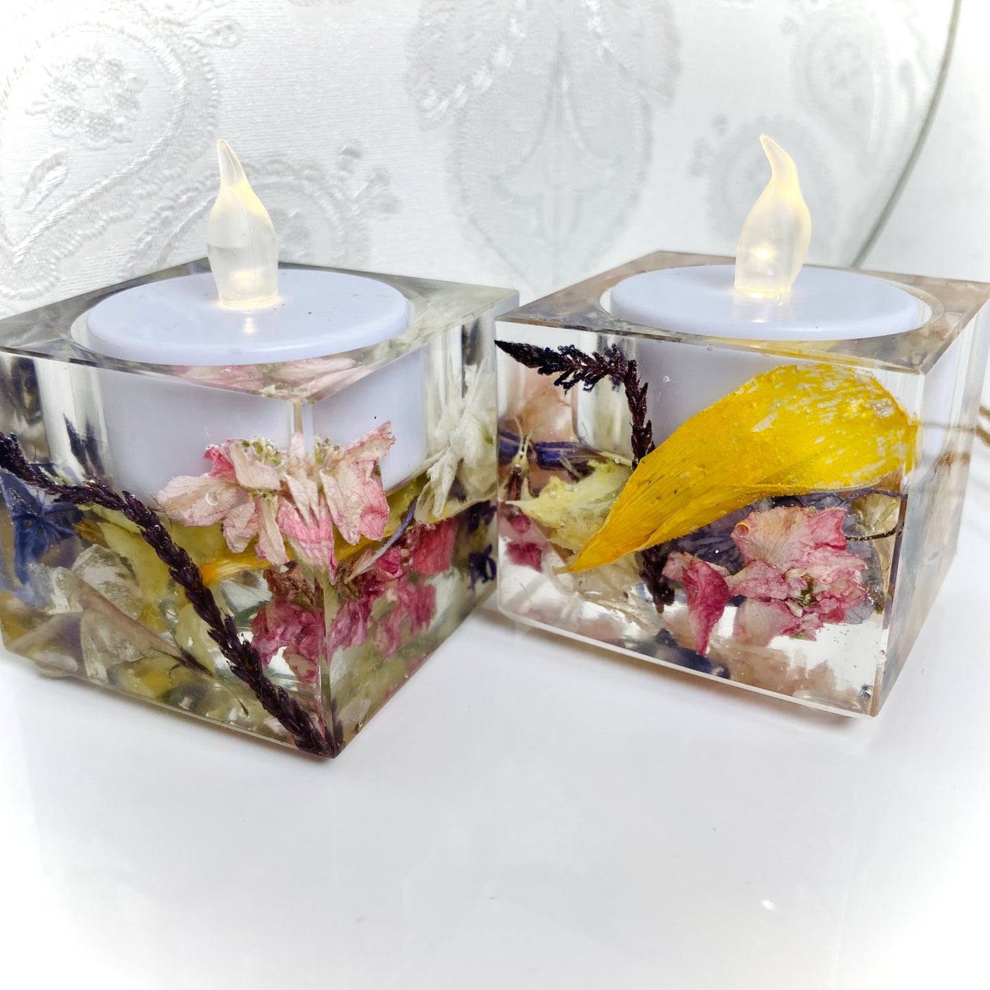 Flower Preservation 4cm pillar tealight holder