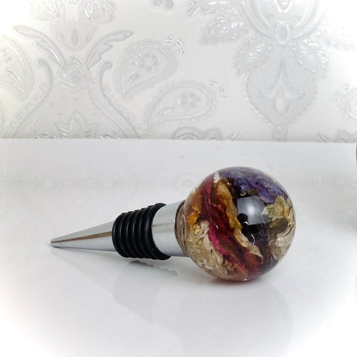 Flower Preservation smooth sphere wine bottle stopper