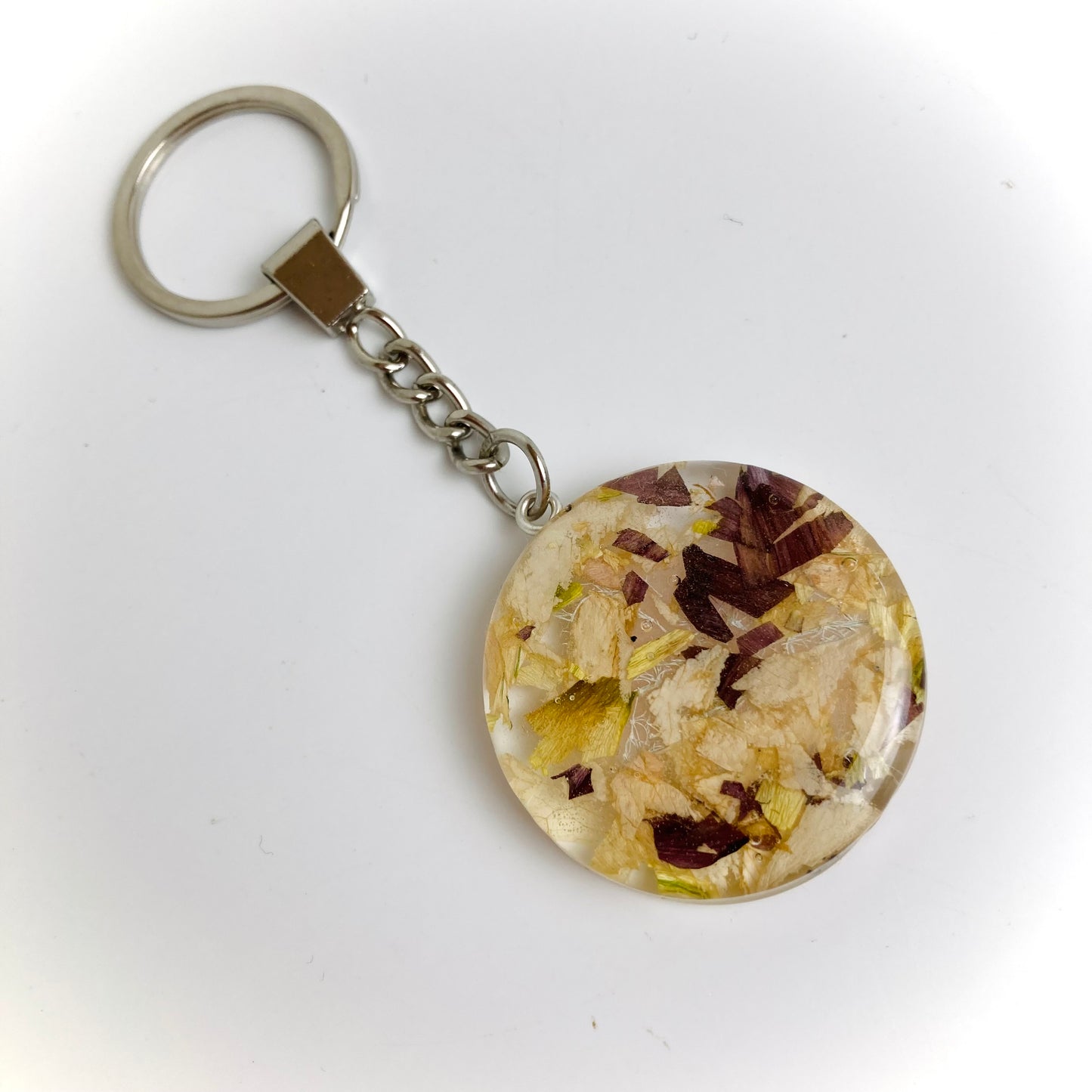 Flower Preservation circle keyring