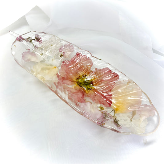 Flower Preservation feather jewellery dish