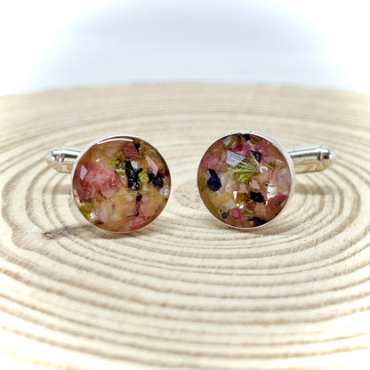Flower Preservation Sterling Silver Cufflinks