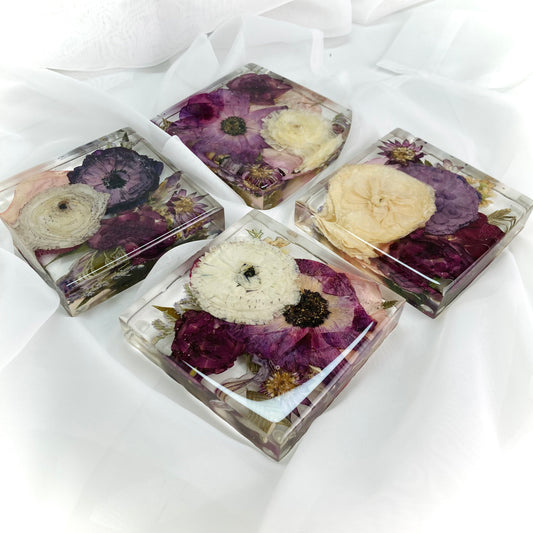 Flower Preservation 11cm square coasters