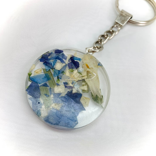 Flower Preservation circle keyring