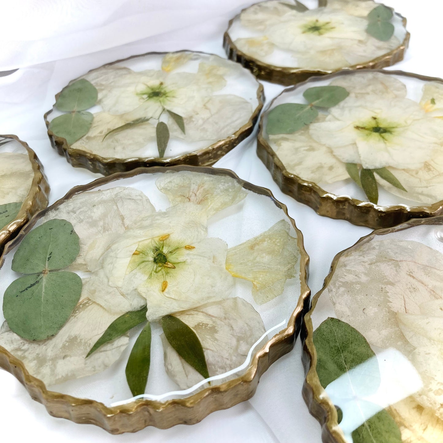 Flower Preservation geode coasters