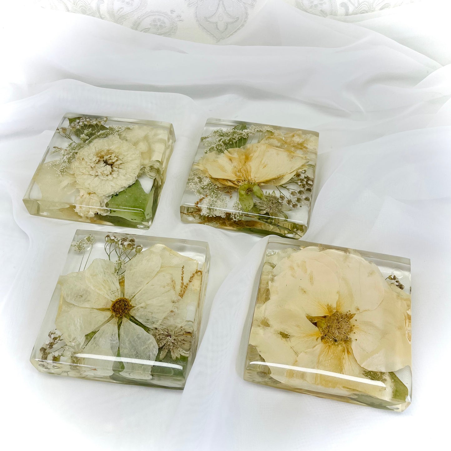 Flower Preservation 11cm square coasters