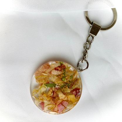 Flower Preservation circle keyring