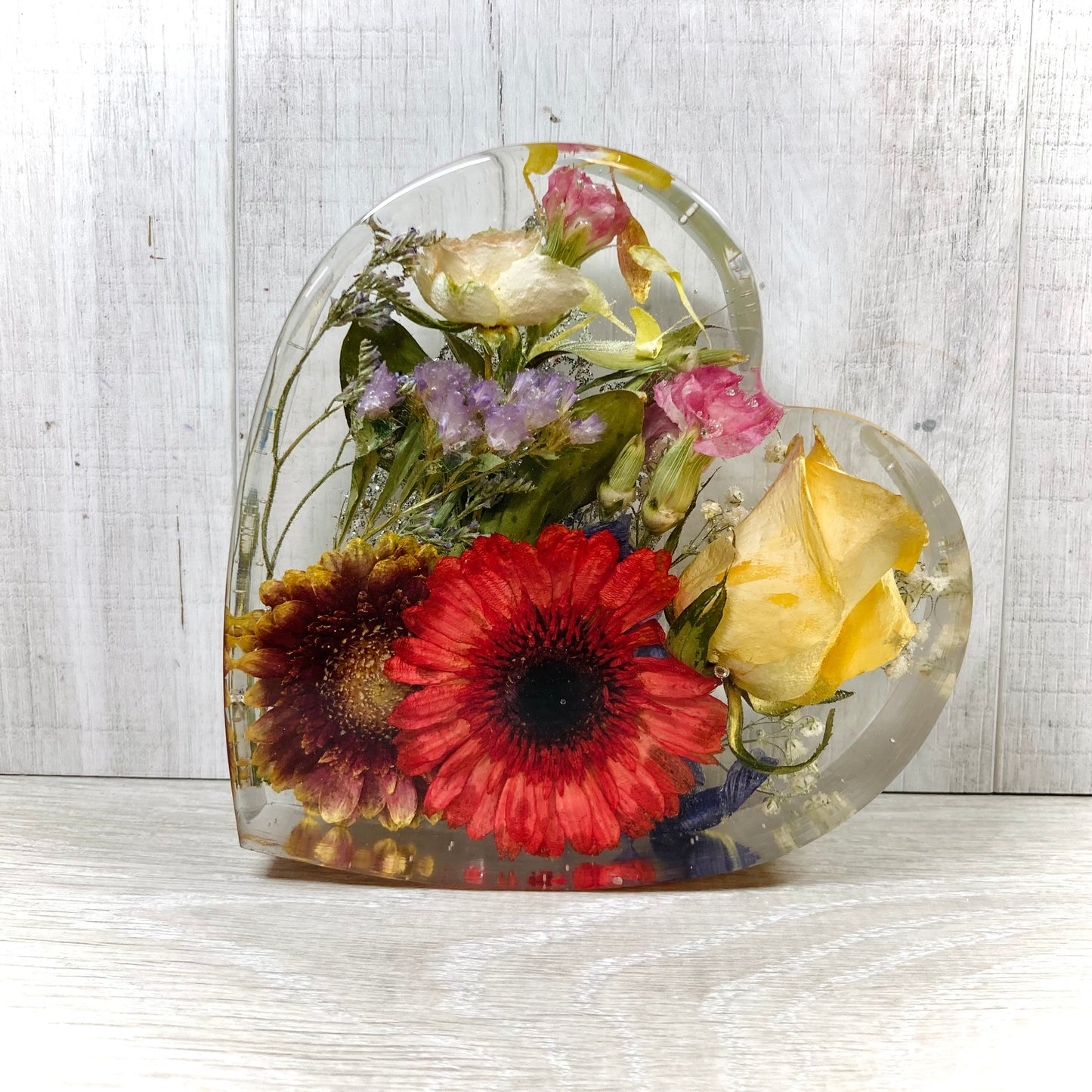 Flower Preservation 15cm heart ornament