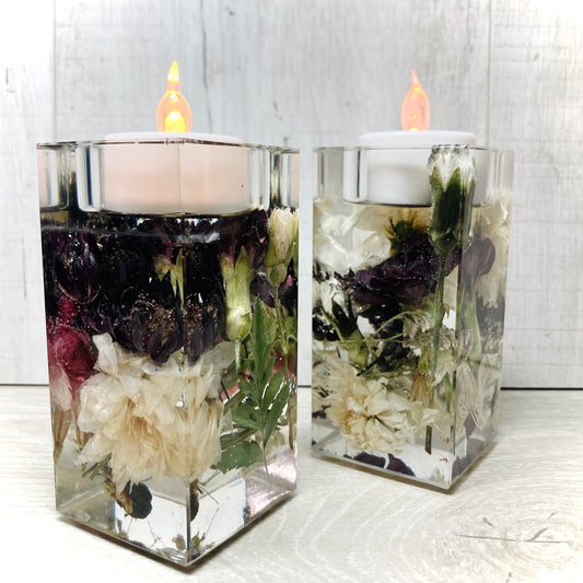 Flower Preservation 10cm pillar tealight holder