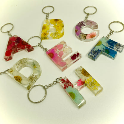 Floral Letter Keyring