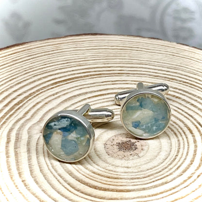 Flower Preservation Sterling Silver Cufflinks