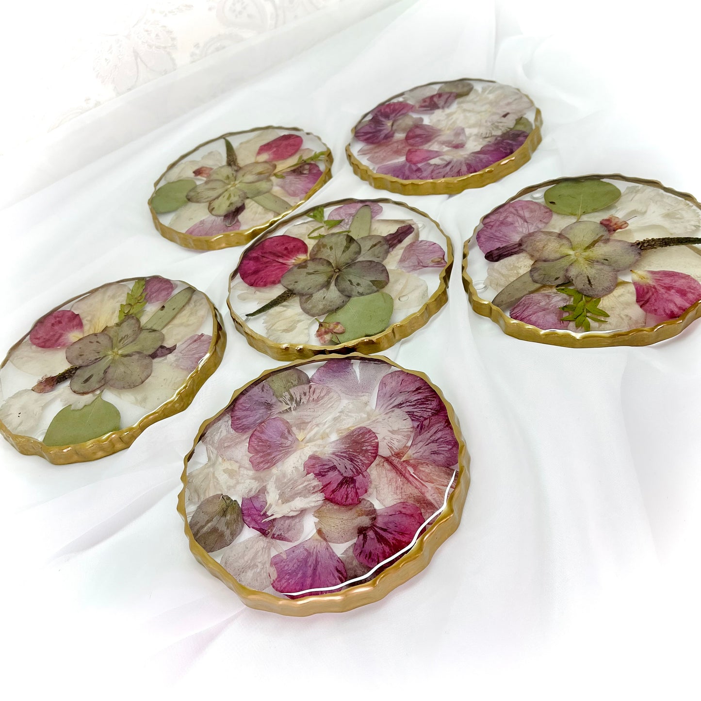 Flower Preservation geode coasters