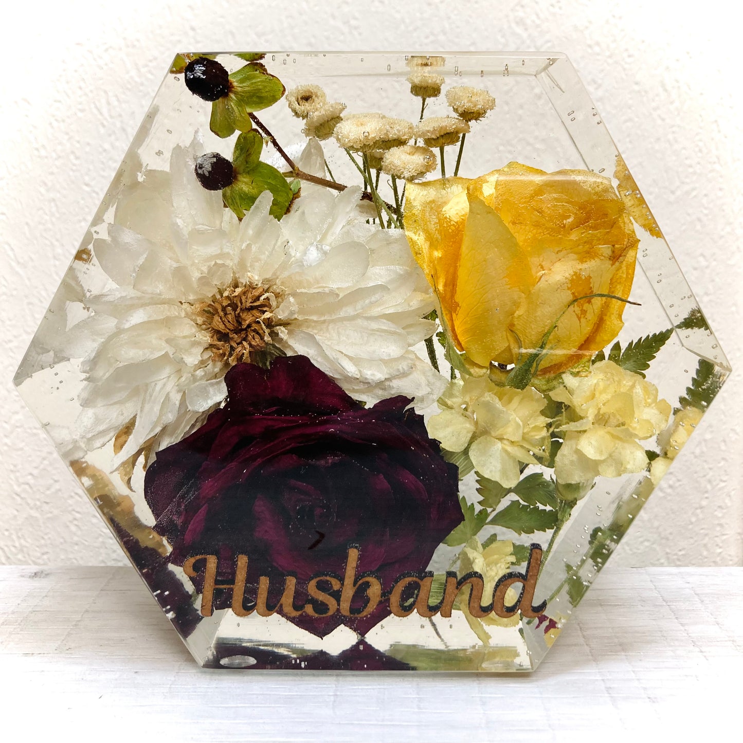 Flower Preservation 15cm hexagon ornament