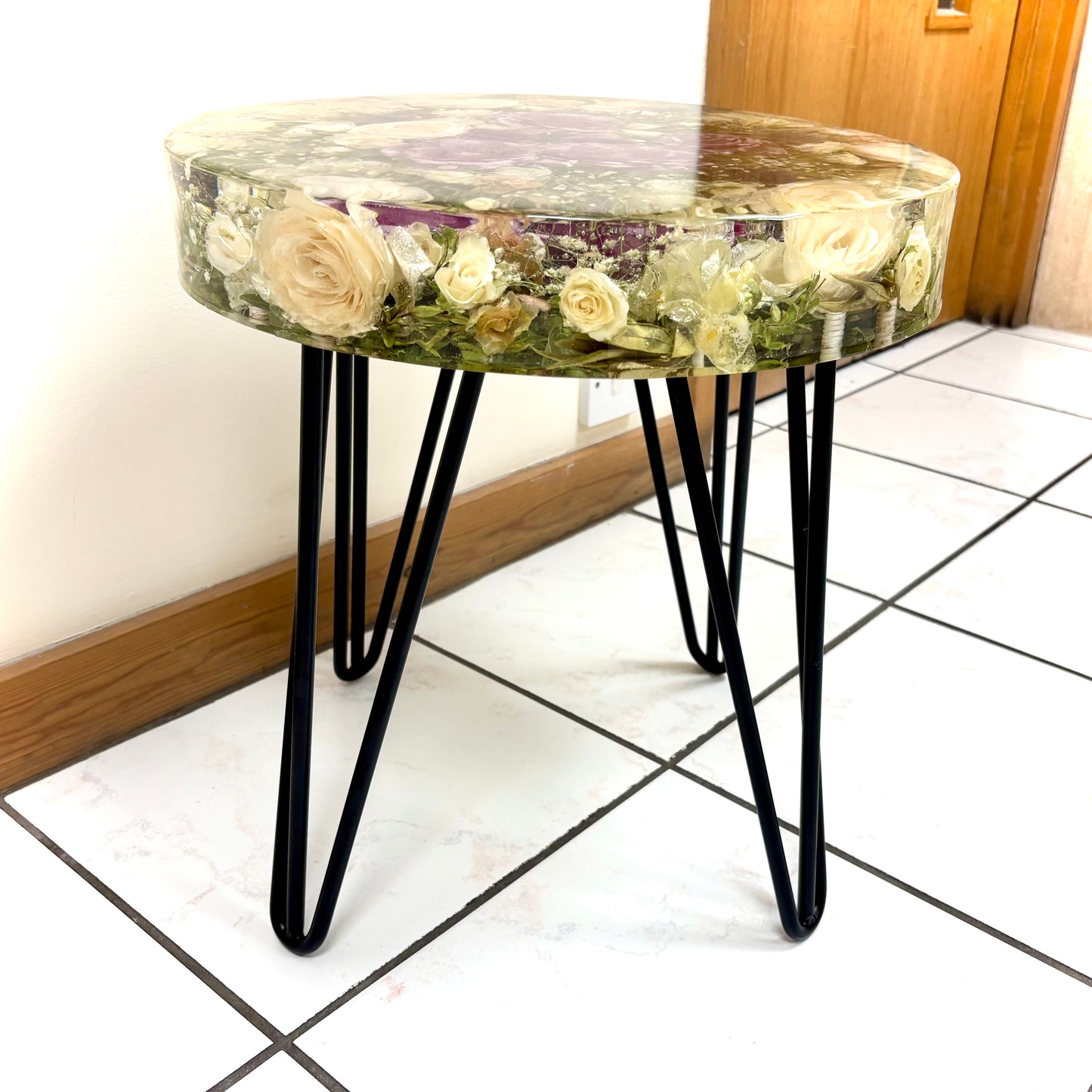 Flower Preservation 60cm side table - Free set of 2 coasters
