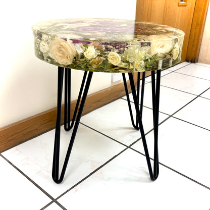 Flower Preservation 60cm side table - Free set of 2 coasters