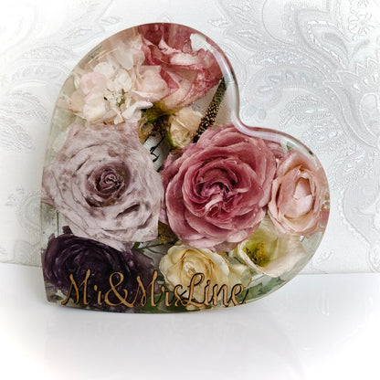 Flower Preservation 15cm heart ornament