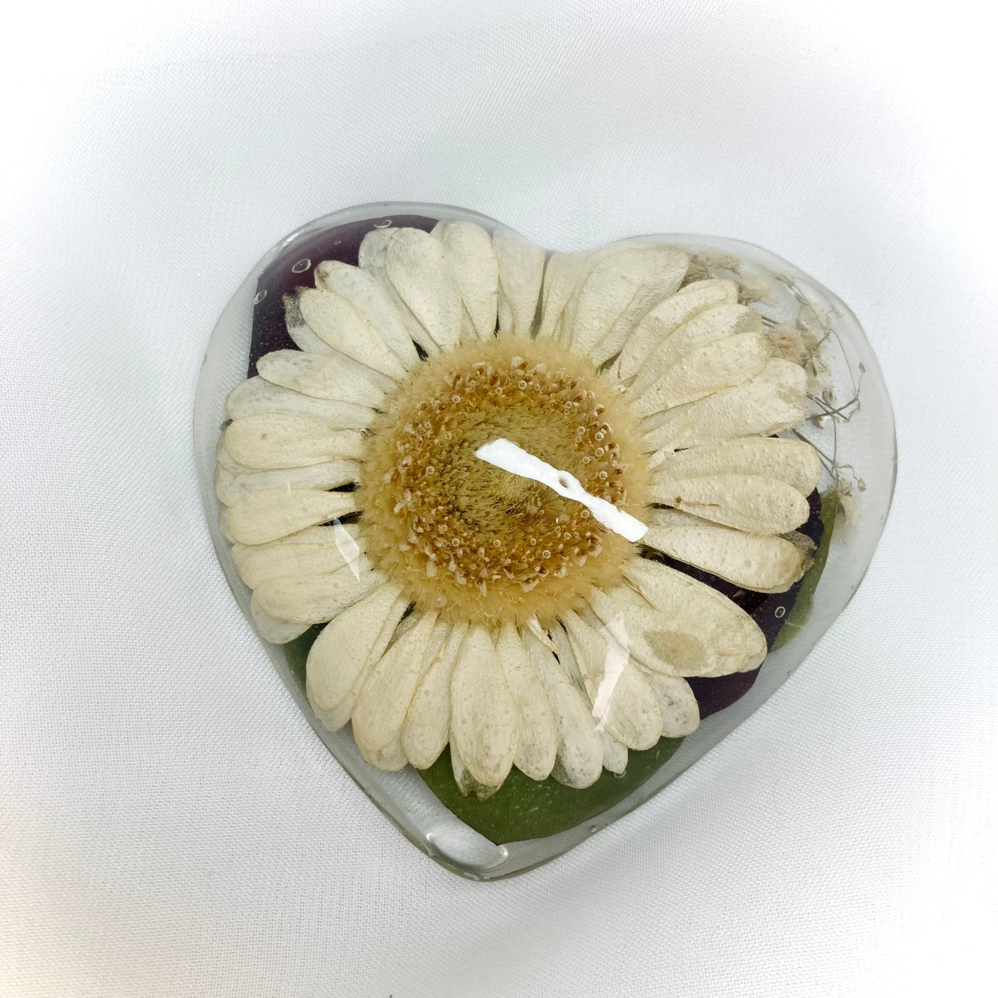 Flower Preservation puffy heart paperweight