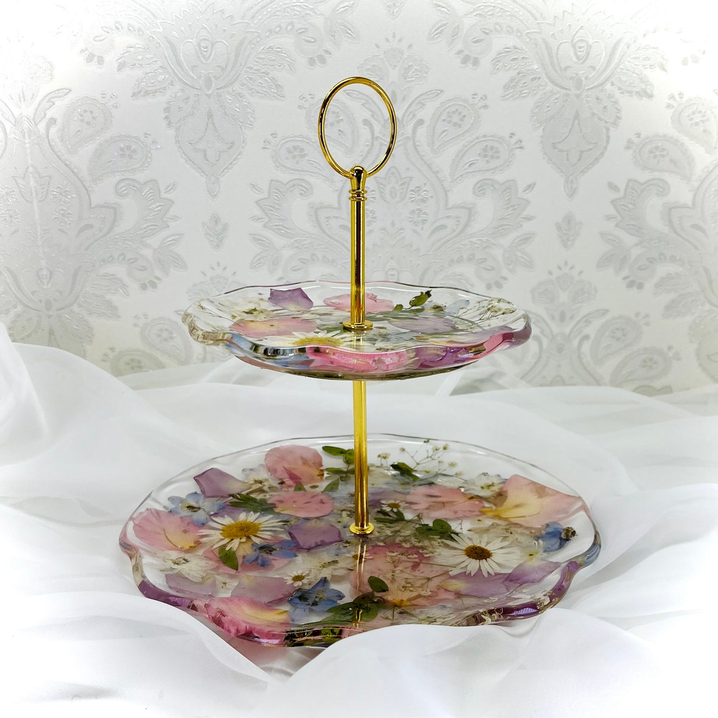 Flower Preservation 2 tier cake stand