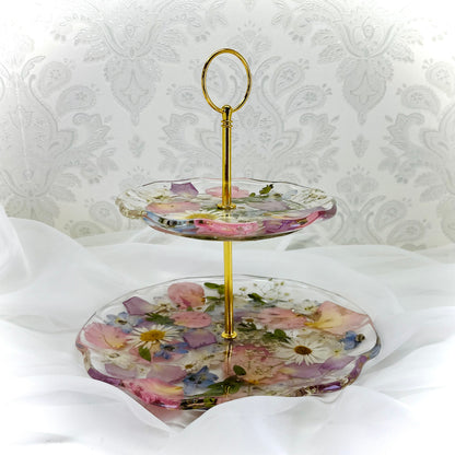 Flower Preservation 2 tier cake stand