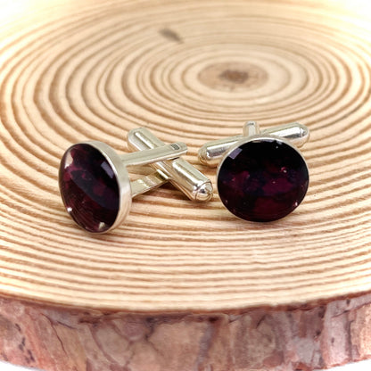 Flower Preservation Sterling Silver Cufflinks