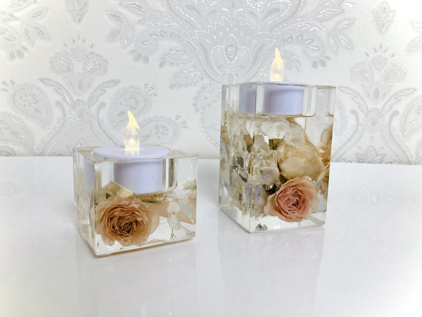 Flower Preservation 4cm pillar tealight holder