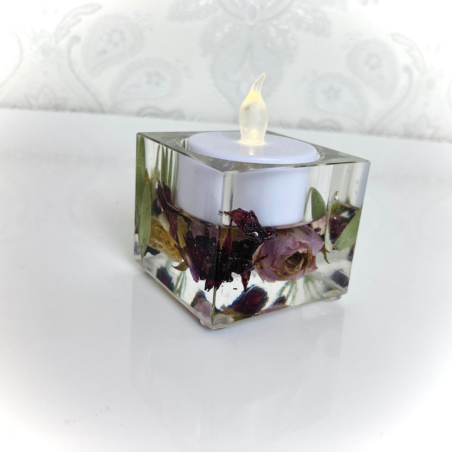 Flower Preservation 4cm pillar tealight holder