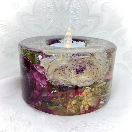 Flower Preservation cylinder tealight holder - medium