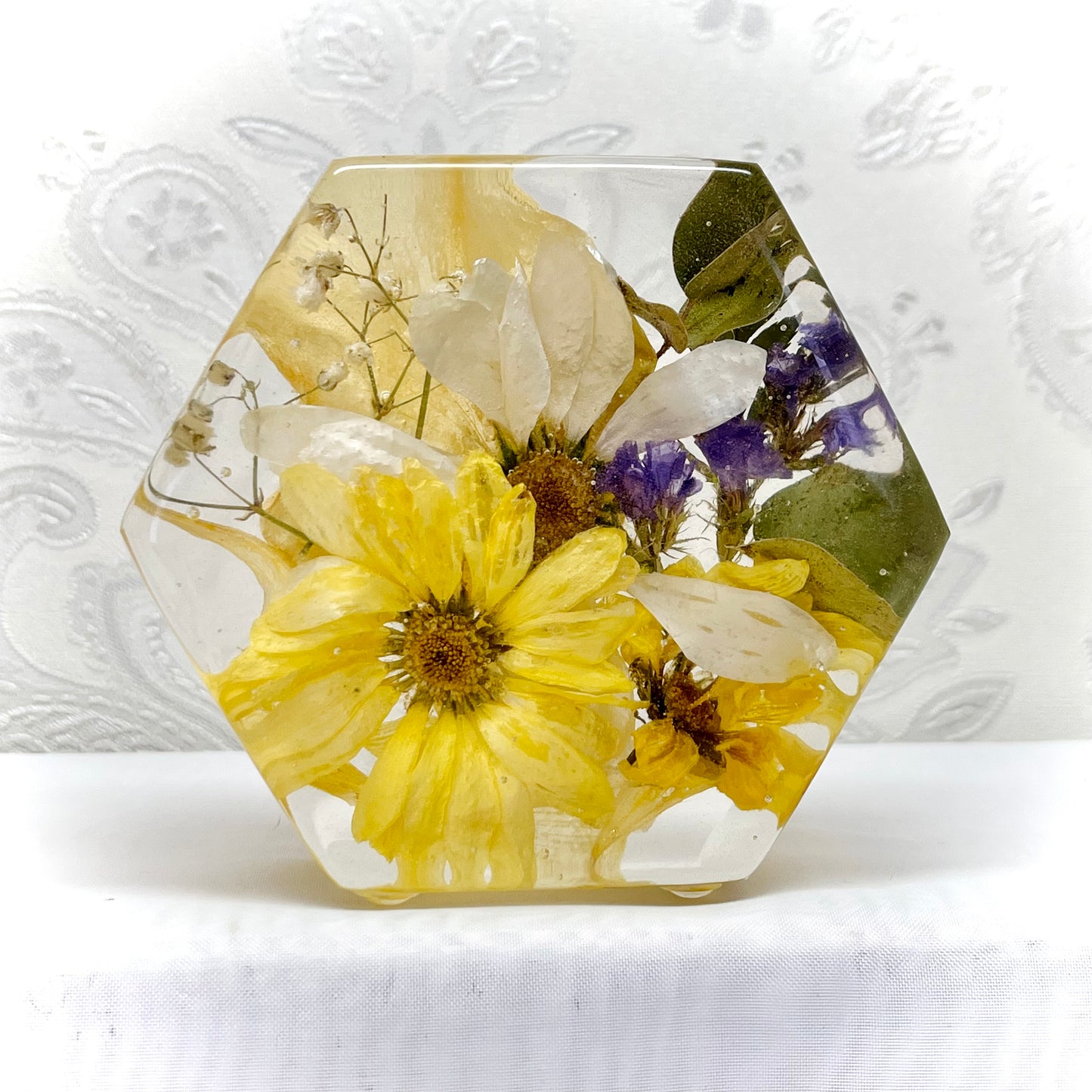 Flower Preservation 10cm hexagon ornament