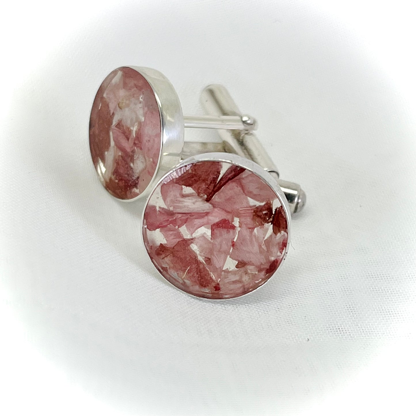 Flower Preservation Sterling Silver Cufflinks