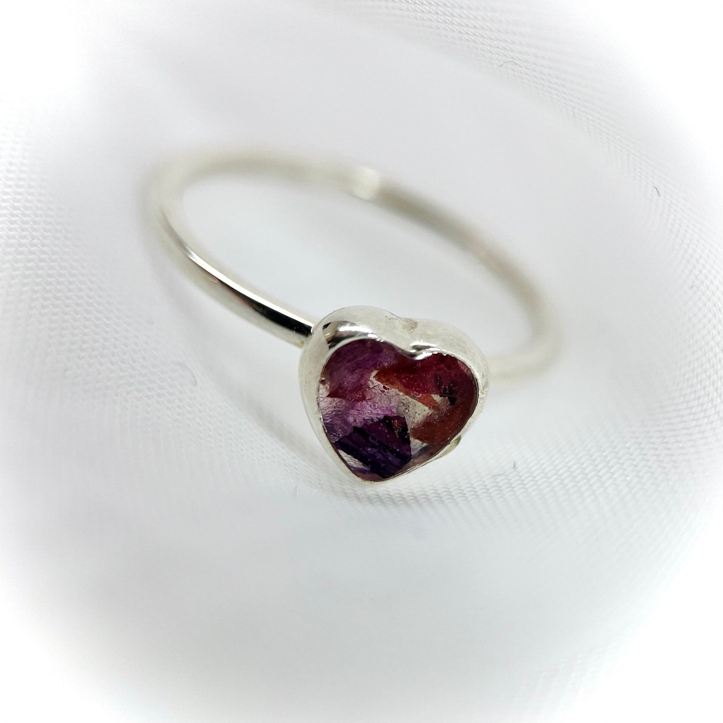 Flower preservation Heart Ring
