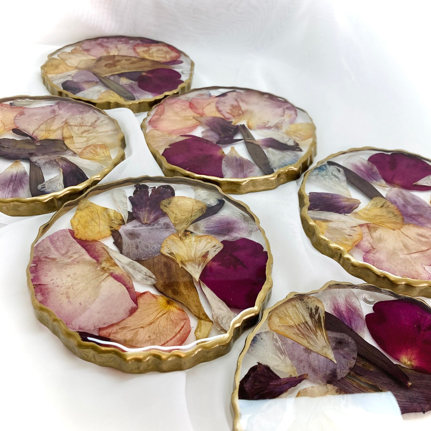 Flower Preservation geode coasters