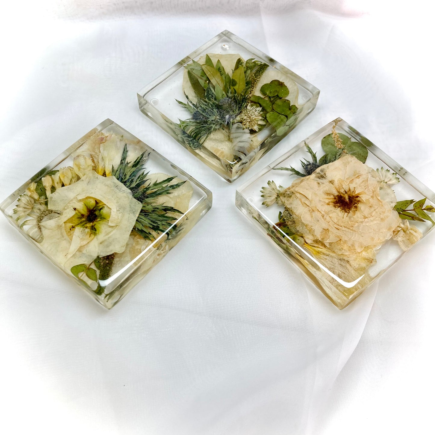 Flower Preservation 11cm square coasters