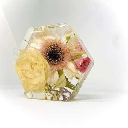 Flower Preservation 10cm hexagon ornament