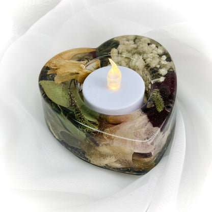 Flower Preservation heart shaped tealight holder