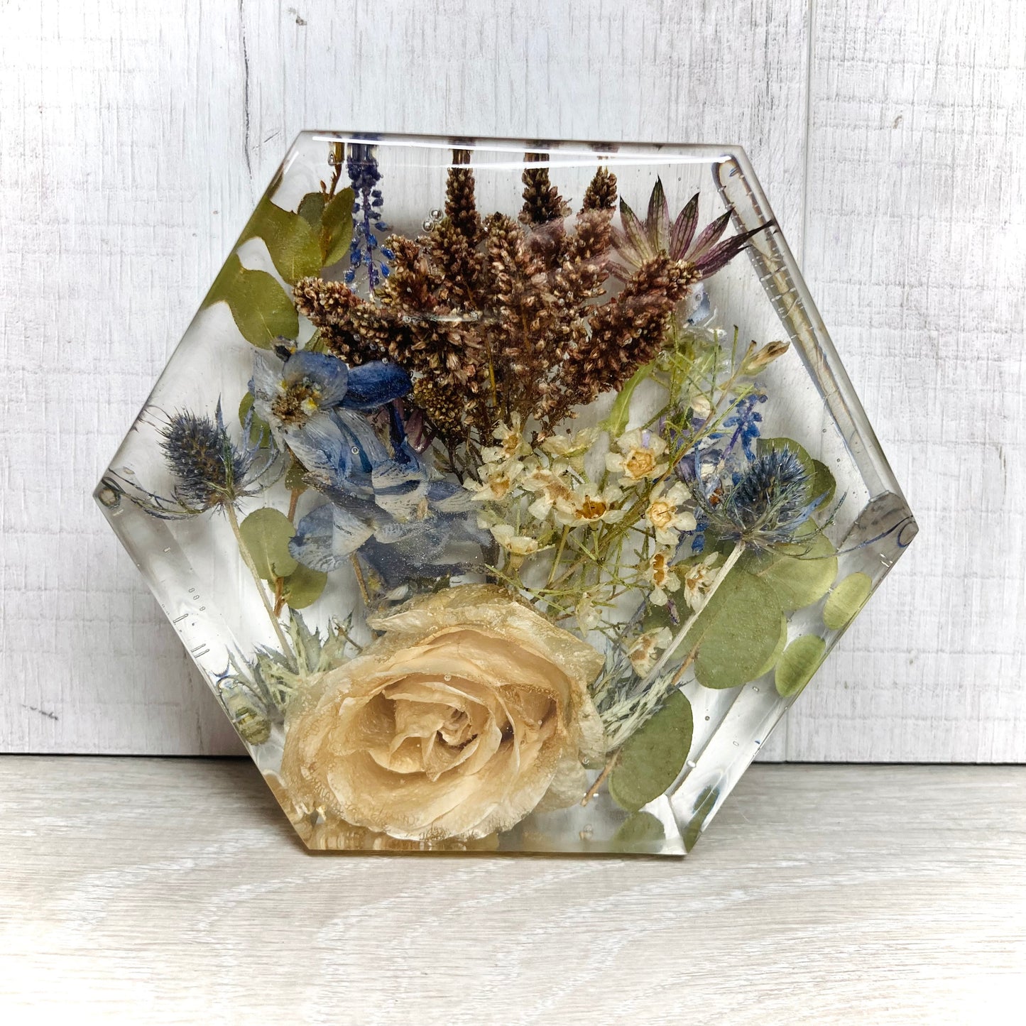 Flower Preservation 15cm hexagon ornament