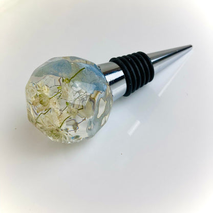 Flower Preservation faceted sphere wine bottle stopper