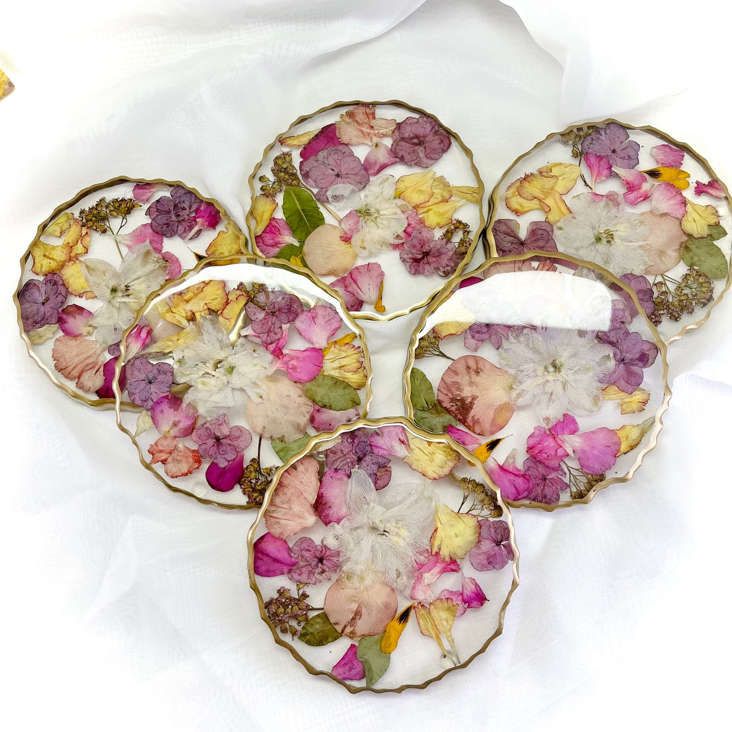 Flower Preservation geode coasters