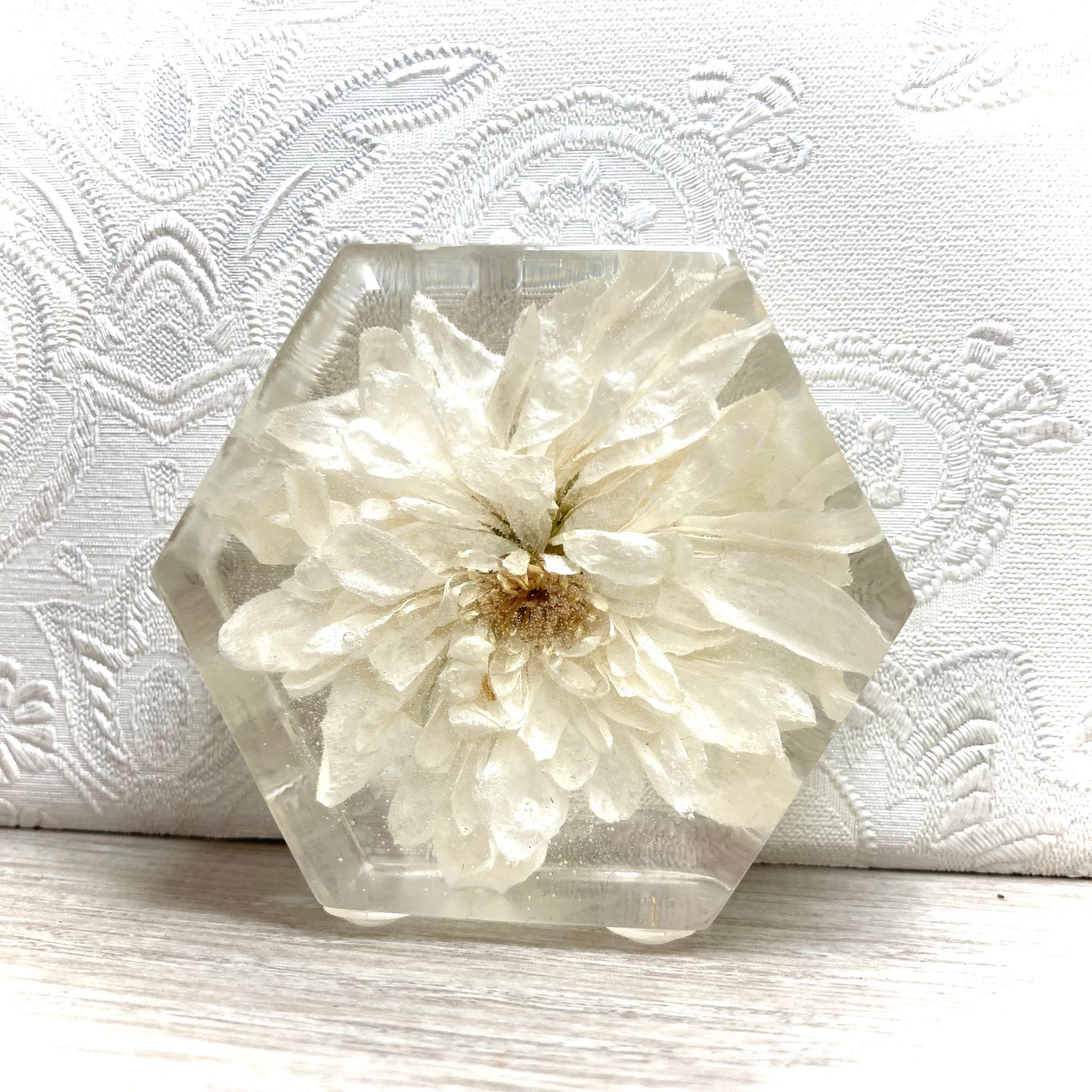 Flower Preservation 7cm mini hexagon ornament