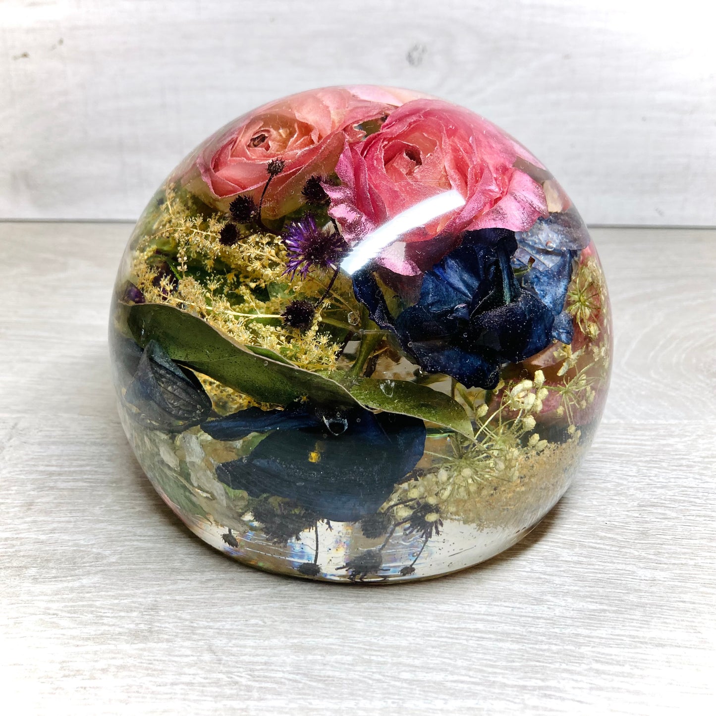 Flower Preservation 14cm flat bottom sphere