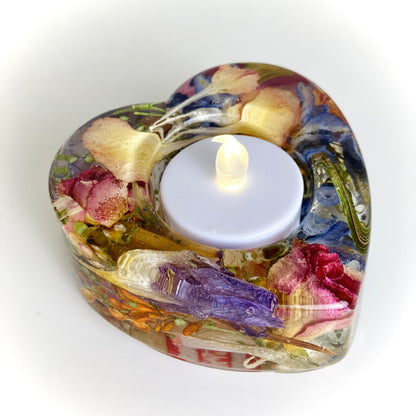 Flower Preservation heart shaped tealight holder