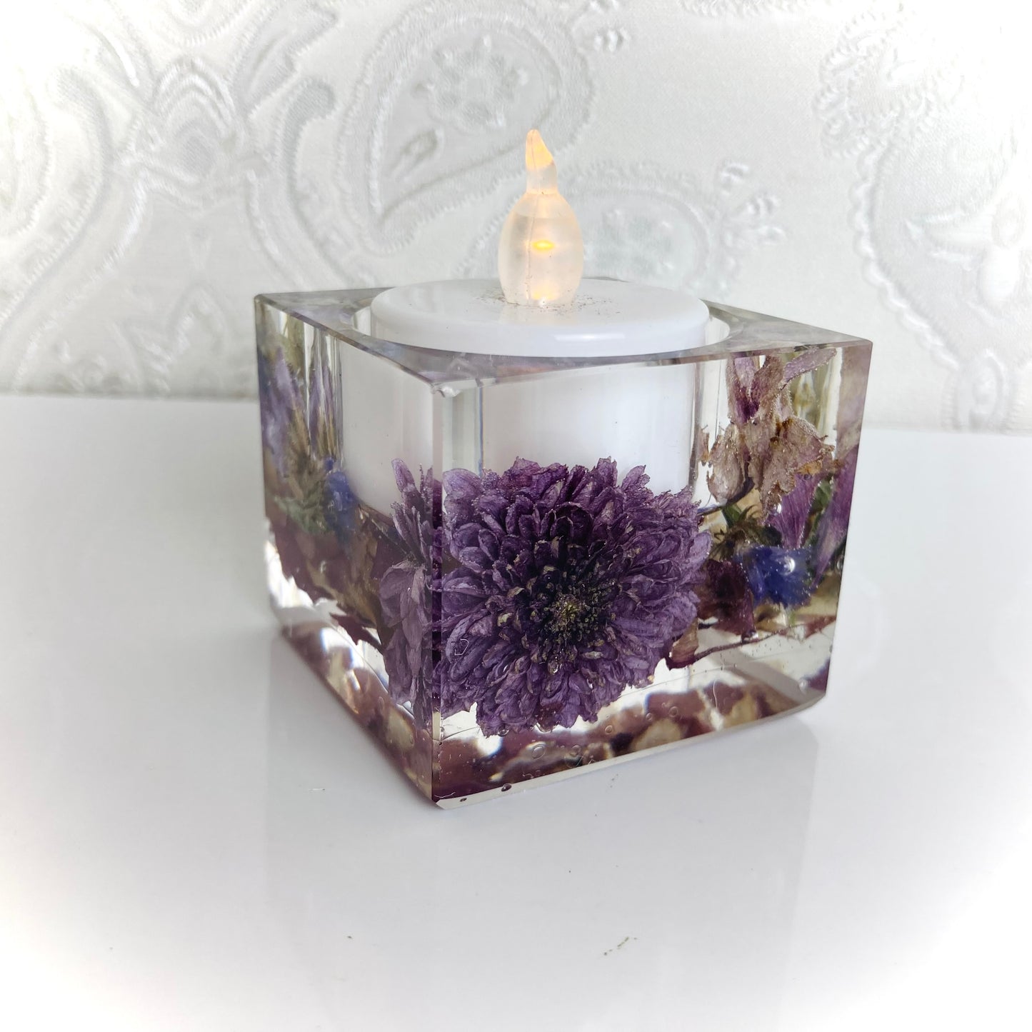 Flower Preservation 4cm pillar tealight holder