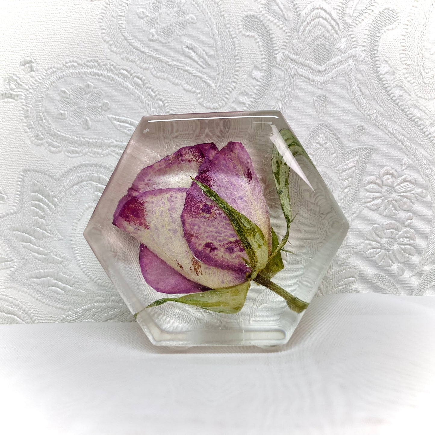 Flower Preservation 7cm mini hexagon ornament