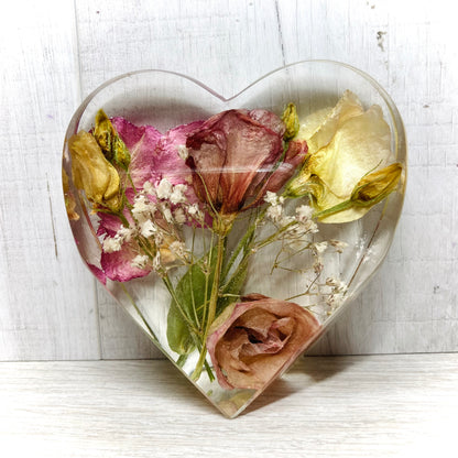 Flower Preservation 10cm standing heart ornament